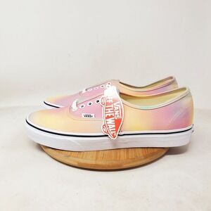 Vans Authentic Mens 10‎ Sneakers Aura Shift Pink Yellow Shoes Classic Skate Low
